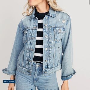 Distressed Light Wash Denim Jacket